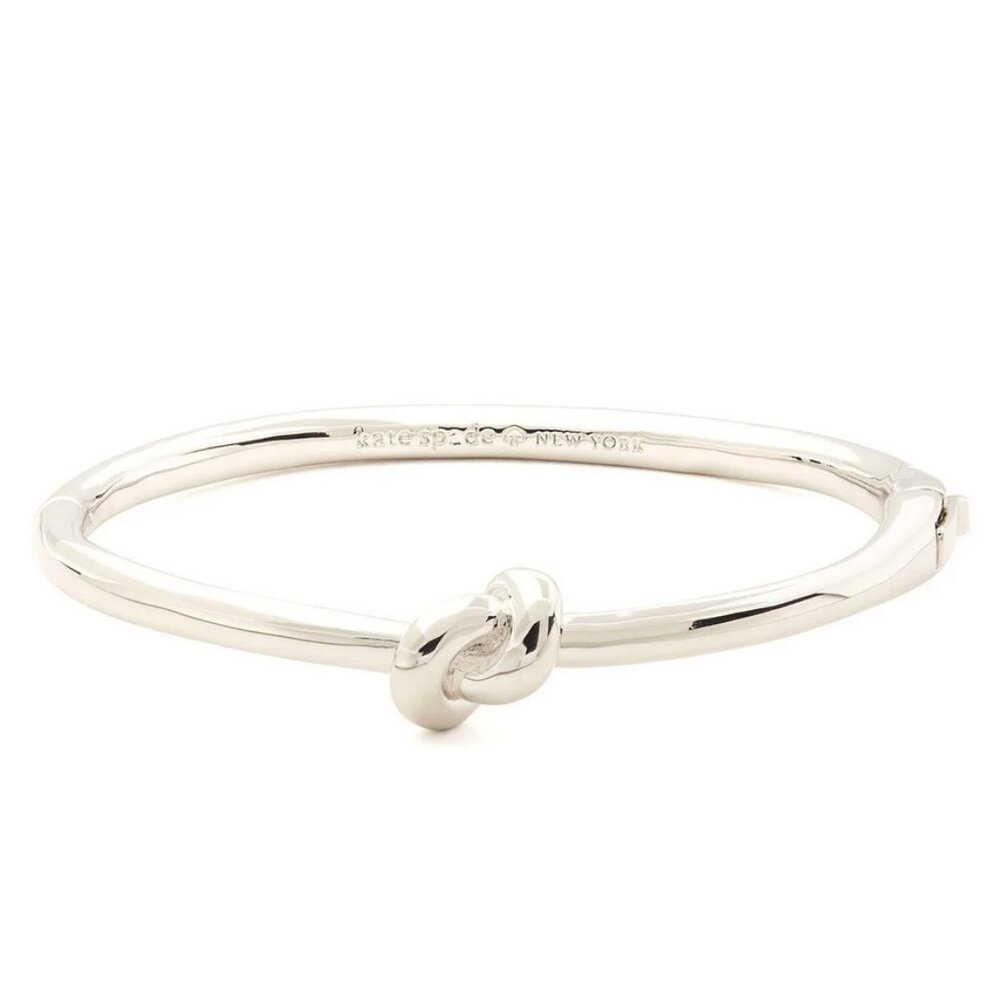 Kate Spade Silver Plated Sailor's Knot Hinged Bangle Shiny Bracelet Jewelry Gift